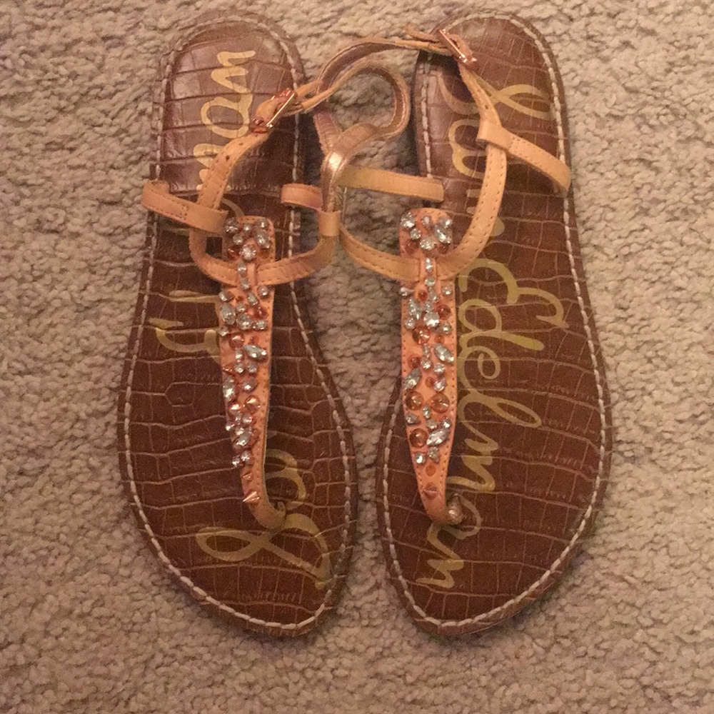 Coral jeweled Sam Edelman sandals
